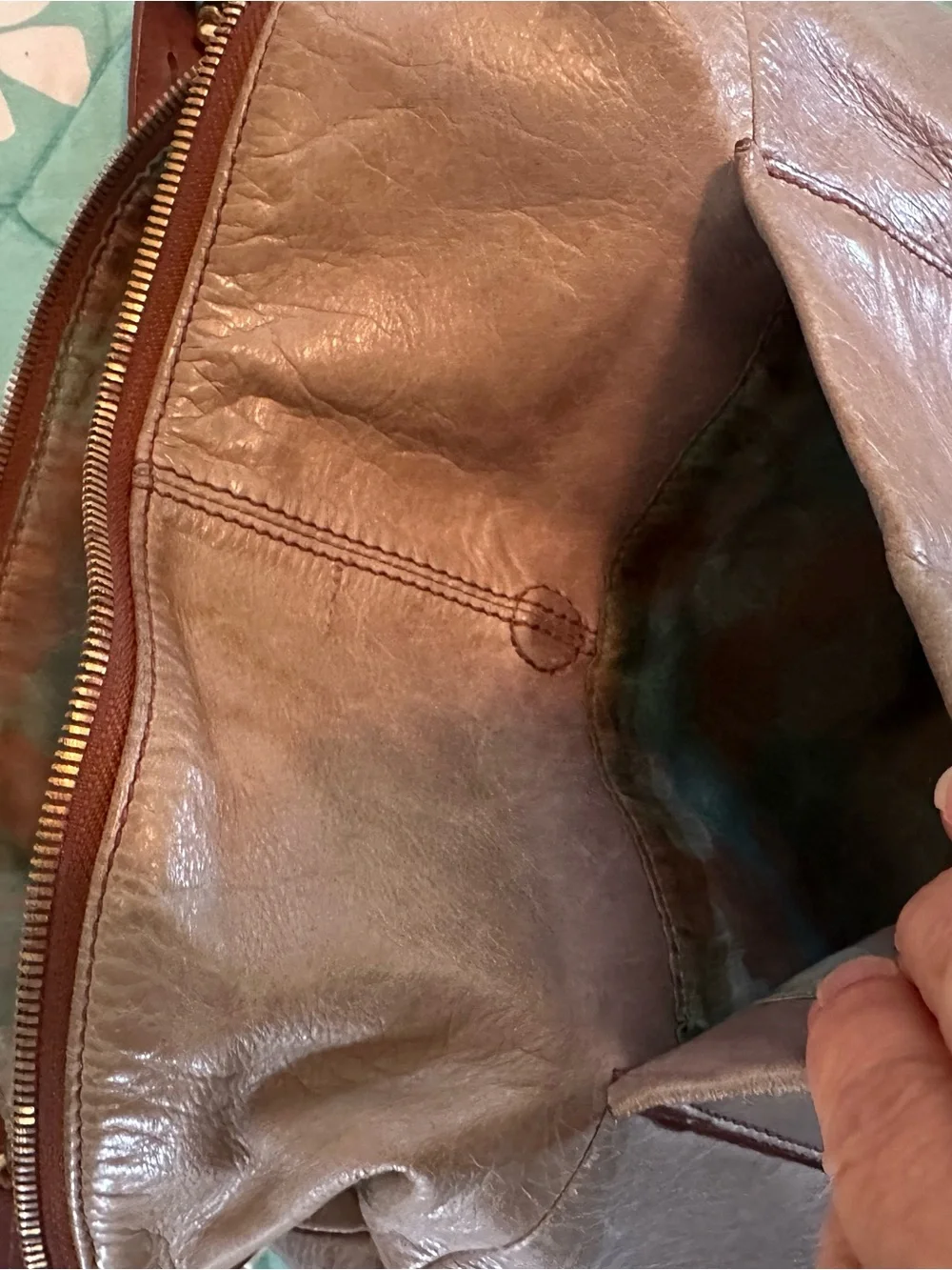 HOBO Olive Brown Leather Hobo Shoulder Bag with Dark Brown Strap
